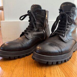 Prada Lug Combat Boots